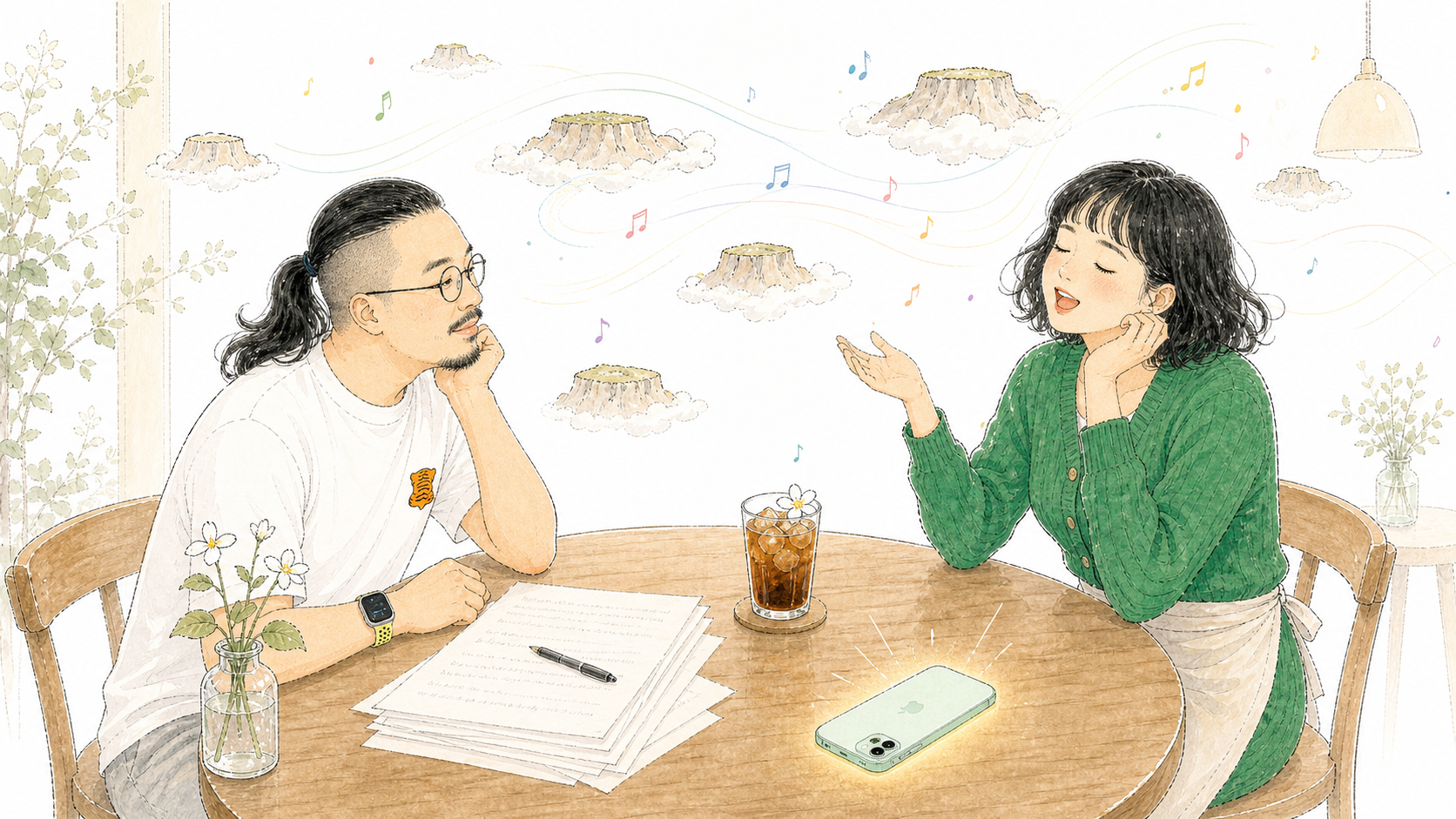 法蒂玛在摄政咖啡馆轻声跟唱。