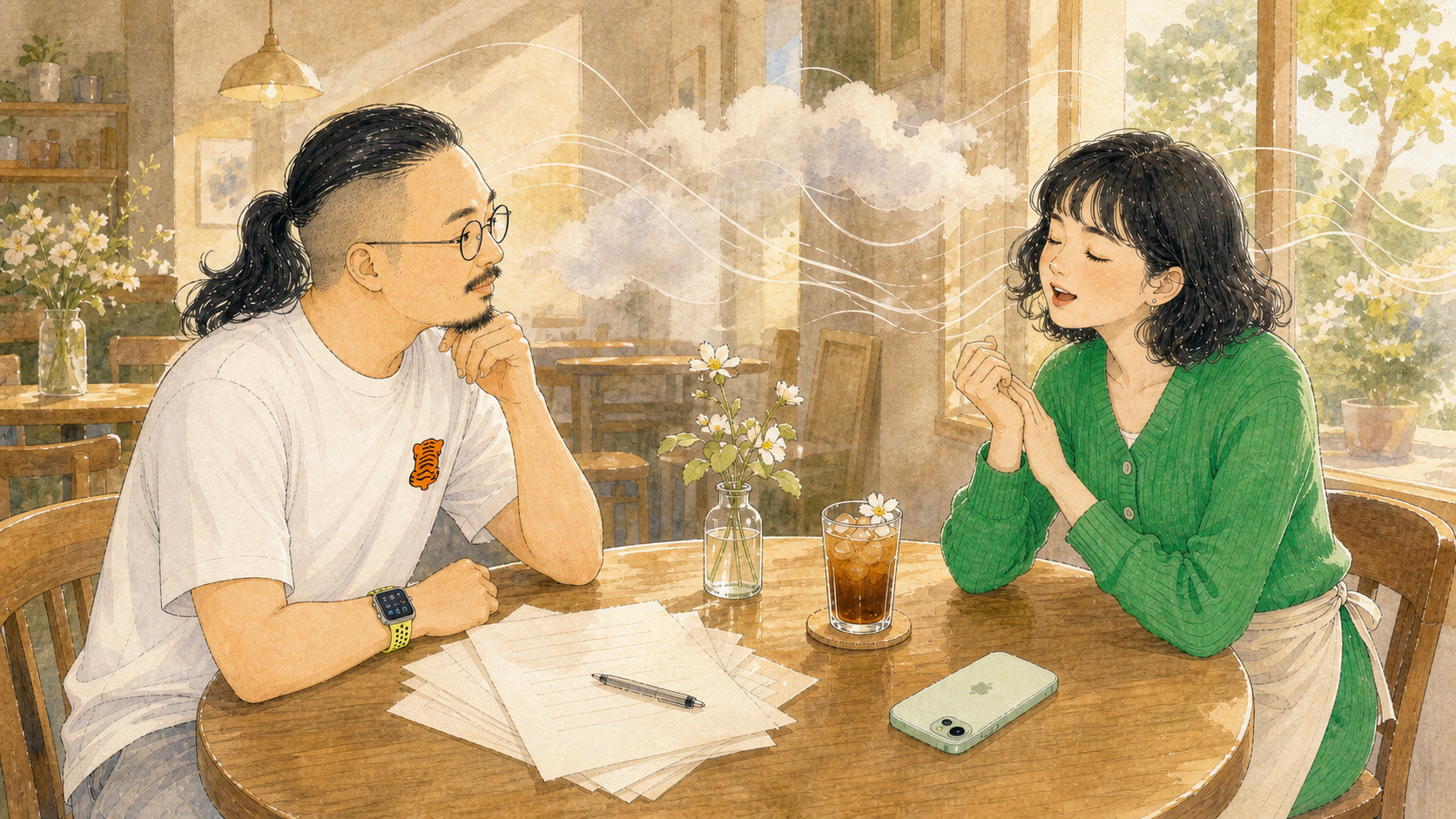 法蒂玛在摄政咖啡馆轻声跟唱。