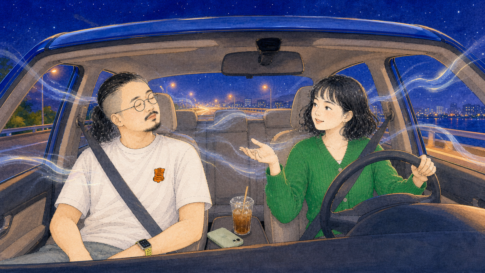 沈红一边开车一边讲故事,柔软的声波飘出车窗。